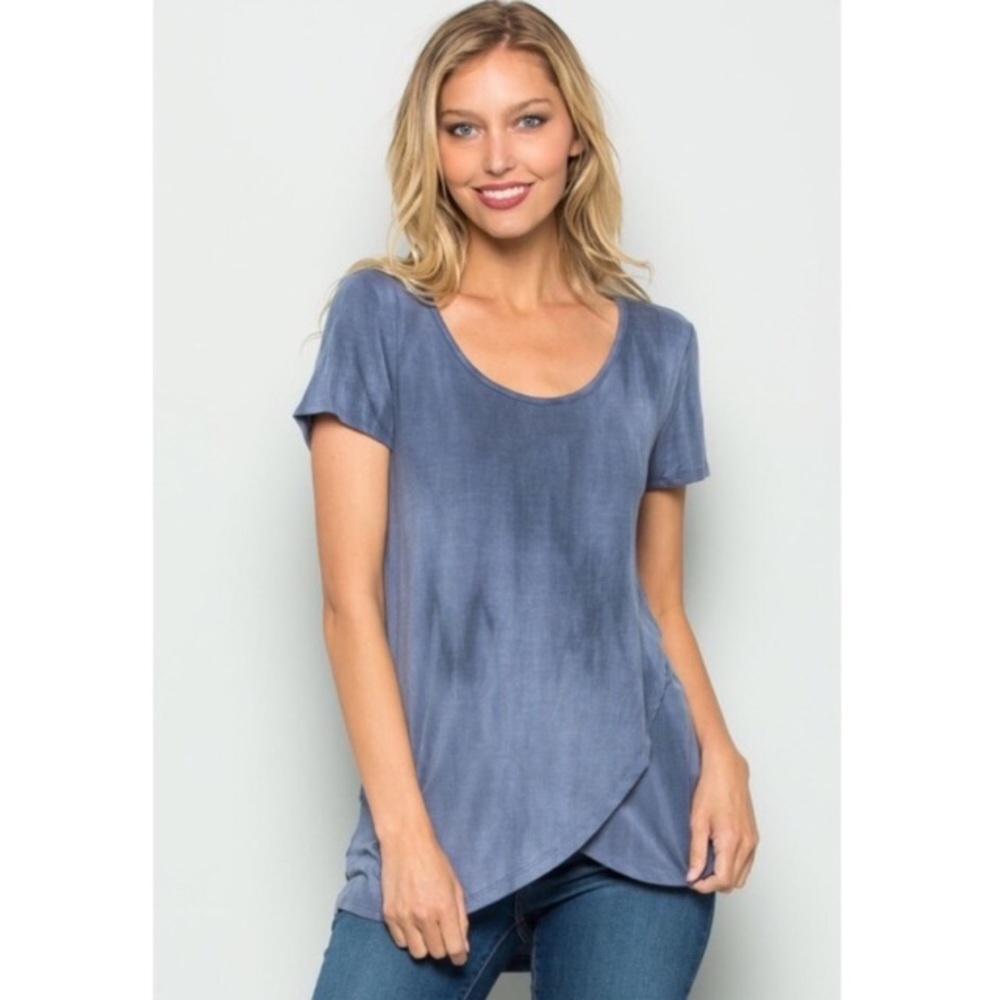 SALE🤗🤗BLUE Jersey Distress Tie Dye Top - NWT